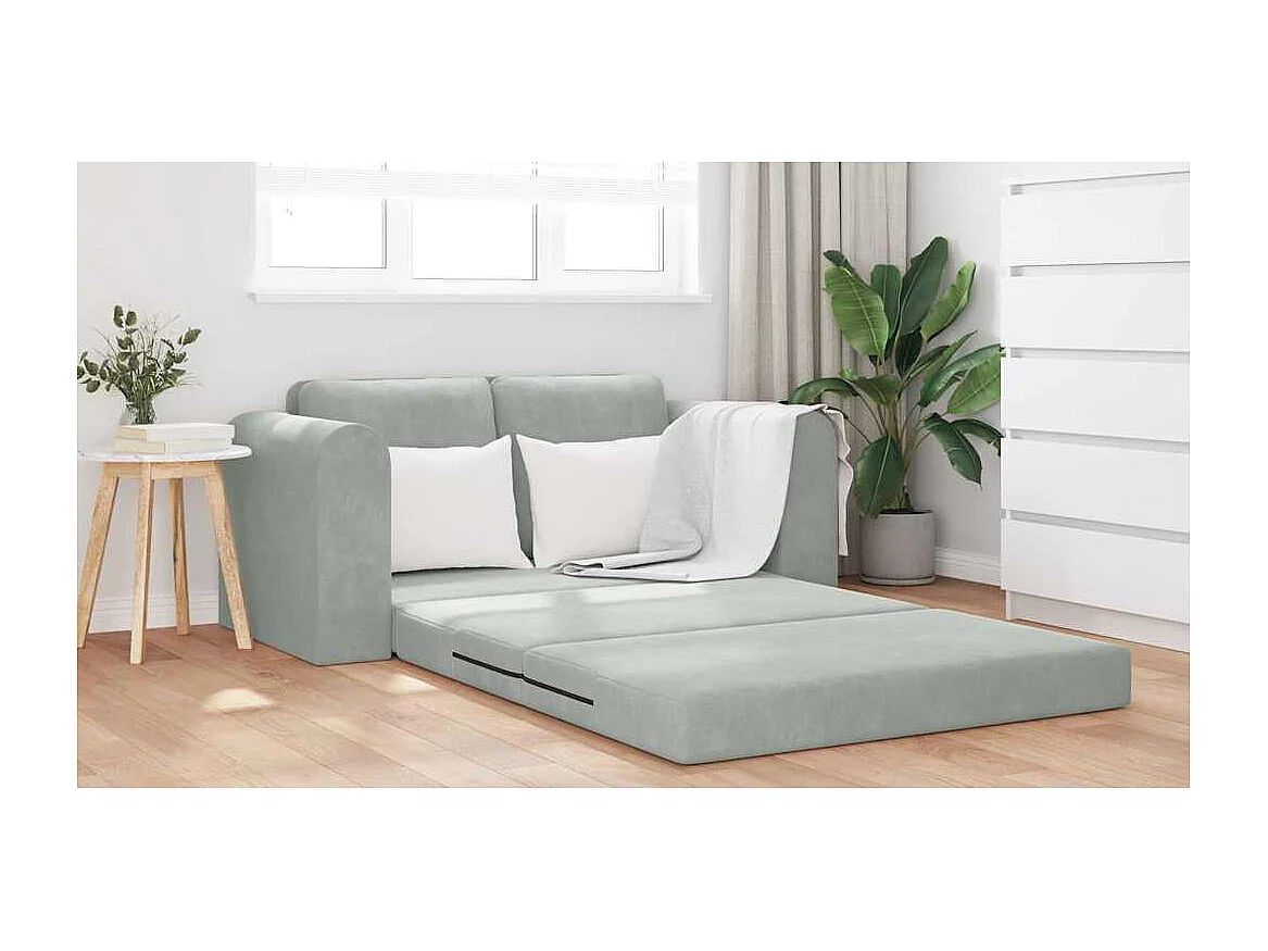 Canapé-Lit Gris clair 148 x 71 x 83 cm Velours