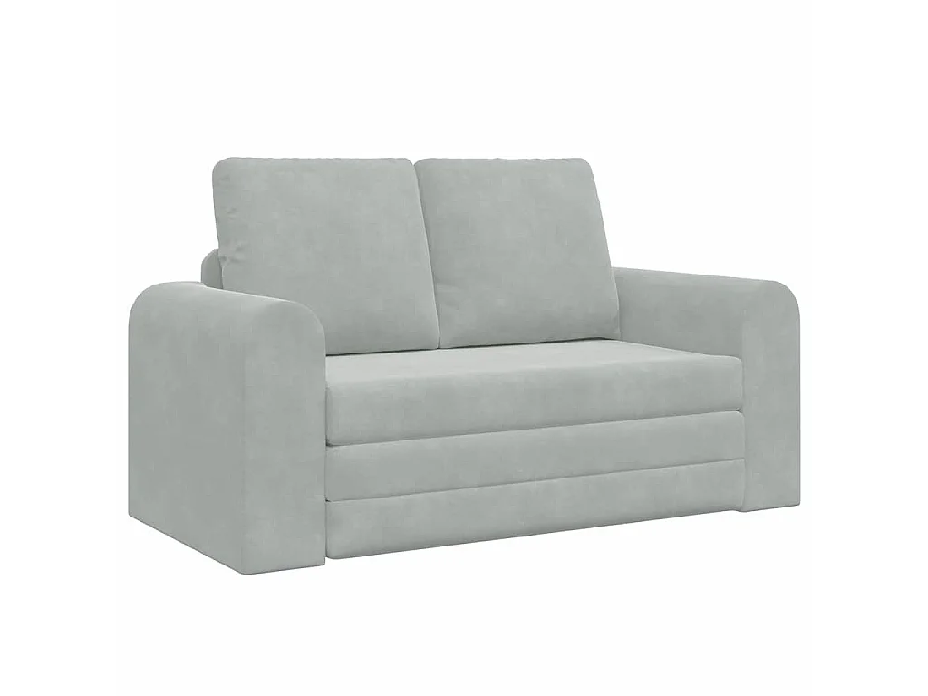 Hellgraues Schlafsofa 148 x 71 x 83 cm Samt