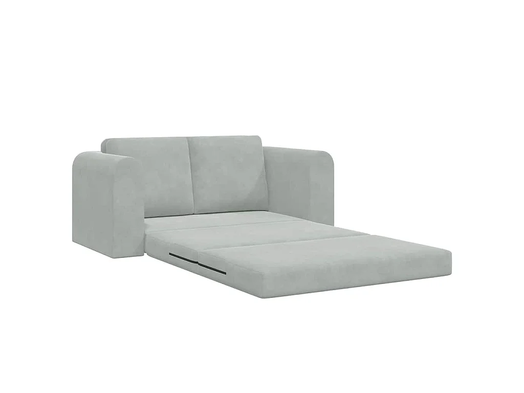 Hellgraues Schlafsofa 148 x 71 x 83 cm Samt