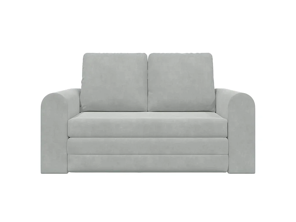 Hellgraues Schlafsofa 148 x 71 x 83 cm Samt