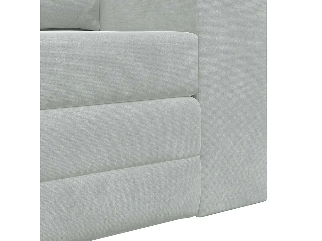 Hellgraues Schlafsofa 148 x 71 x 83 cm Samt