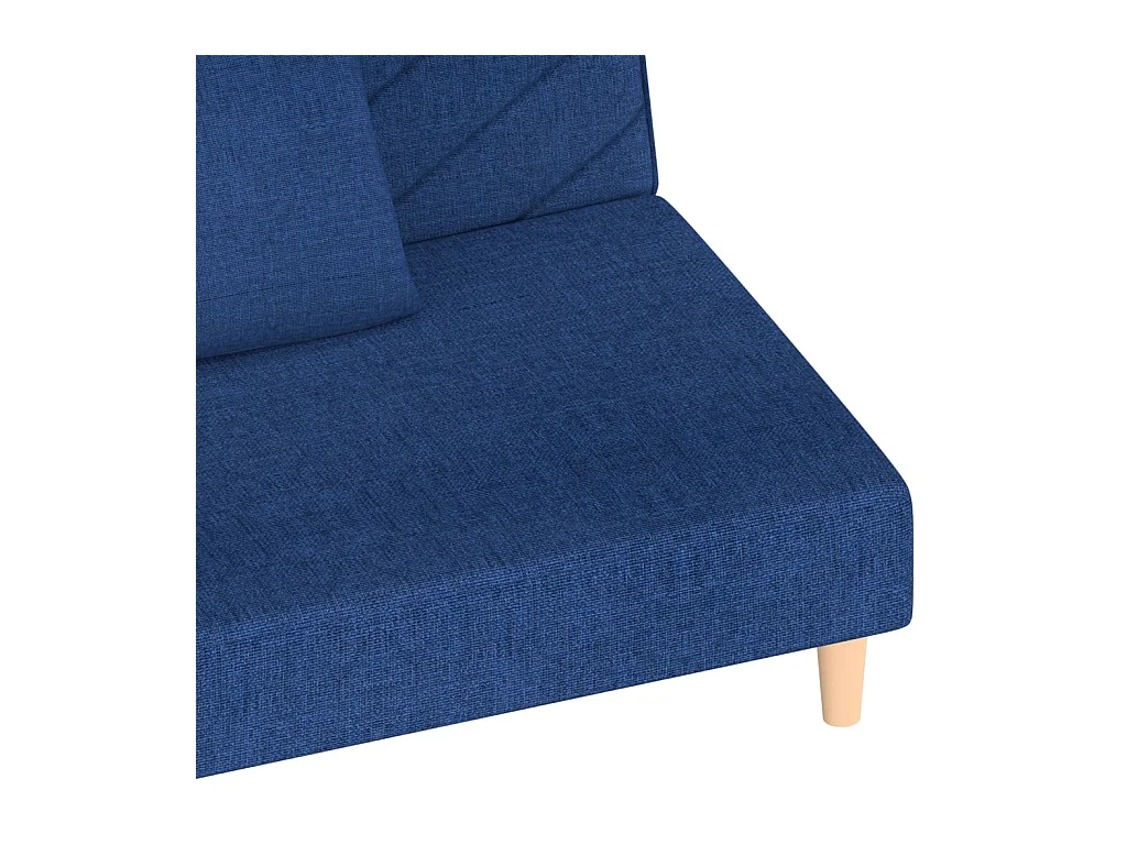 2-Sitzer-Schlafsofa mit zwei blauen Stoffkissen