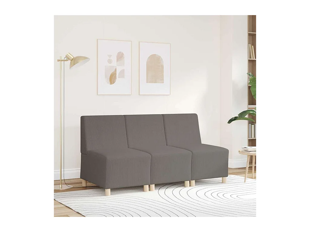 Divano componibile senza braccioli grigio chiaro