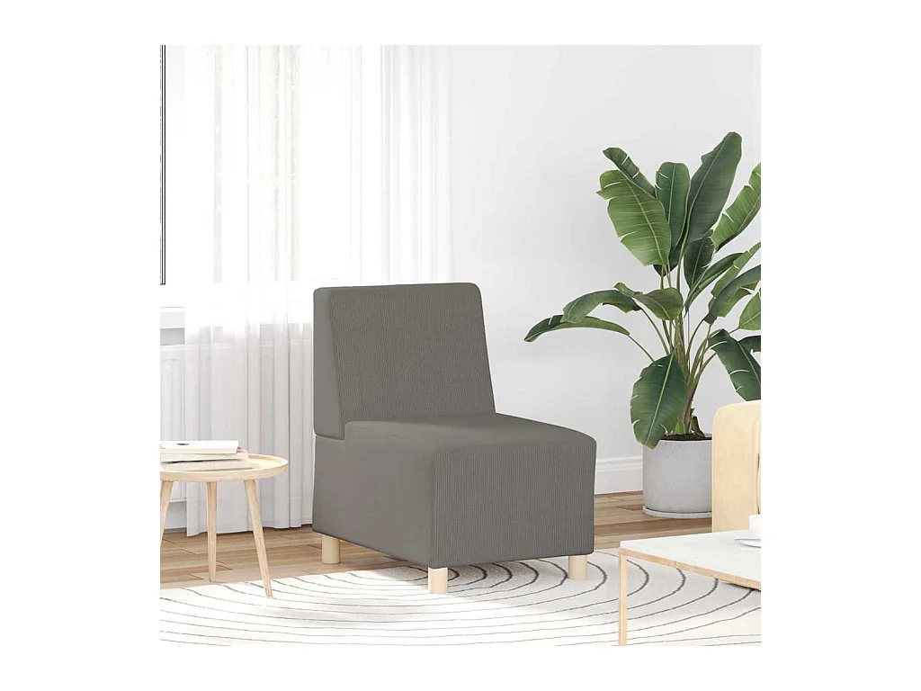 Unité de Sofa Modulaire Sans Accoudoirs Gris clair