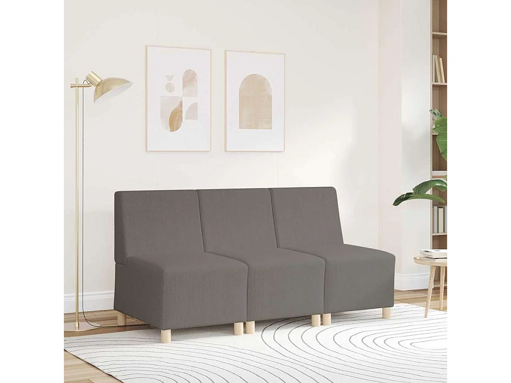 Modulaire bankeenheid zonder armleuningen lichtgrijs