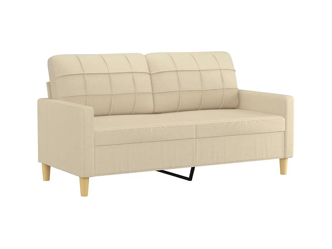 Sofá 2 plazas Crema 140 cm Tela