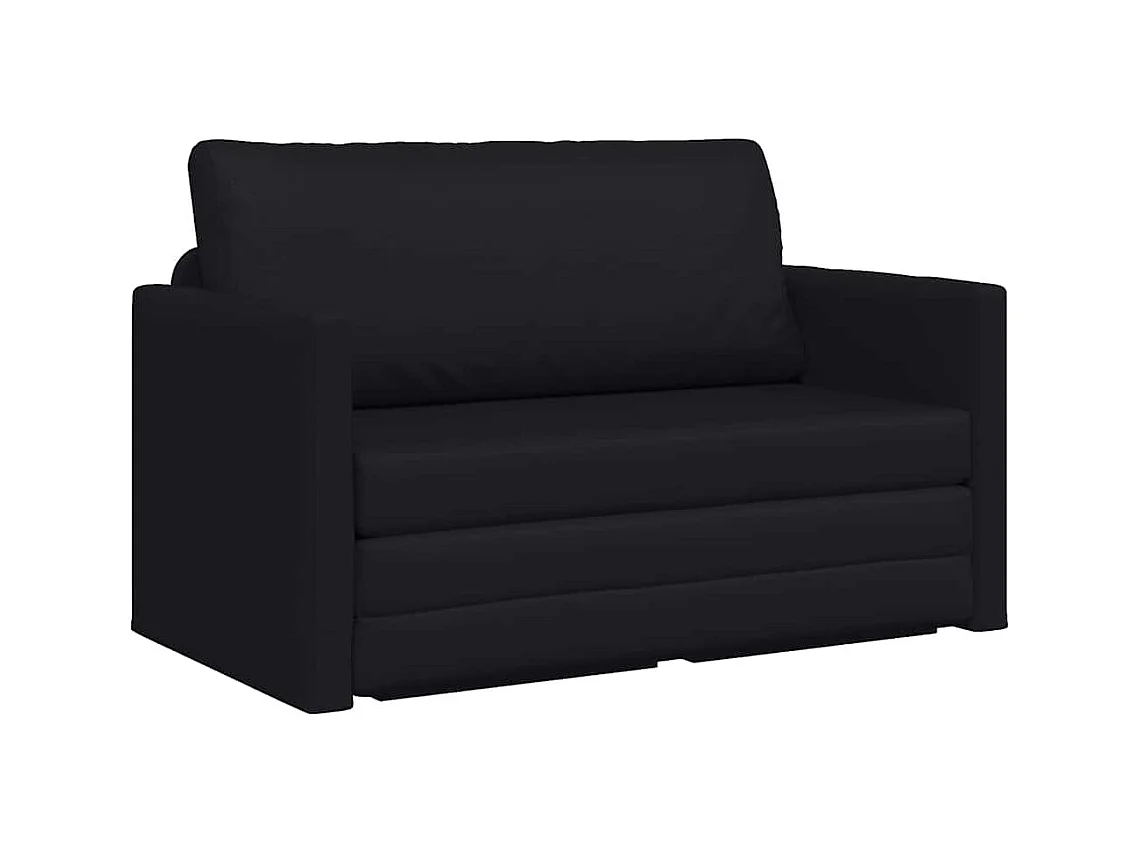 Divano letto nero 124 x 71 x 78 cm in similpelle