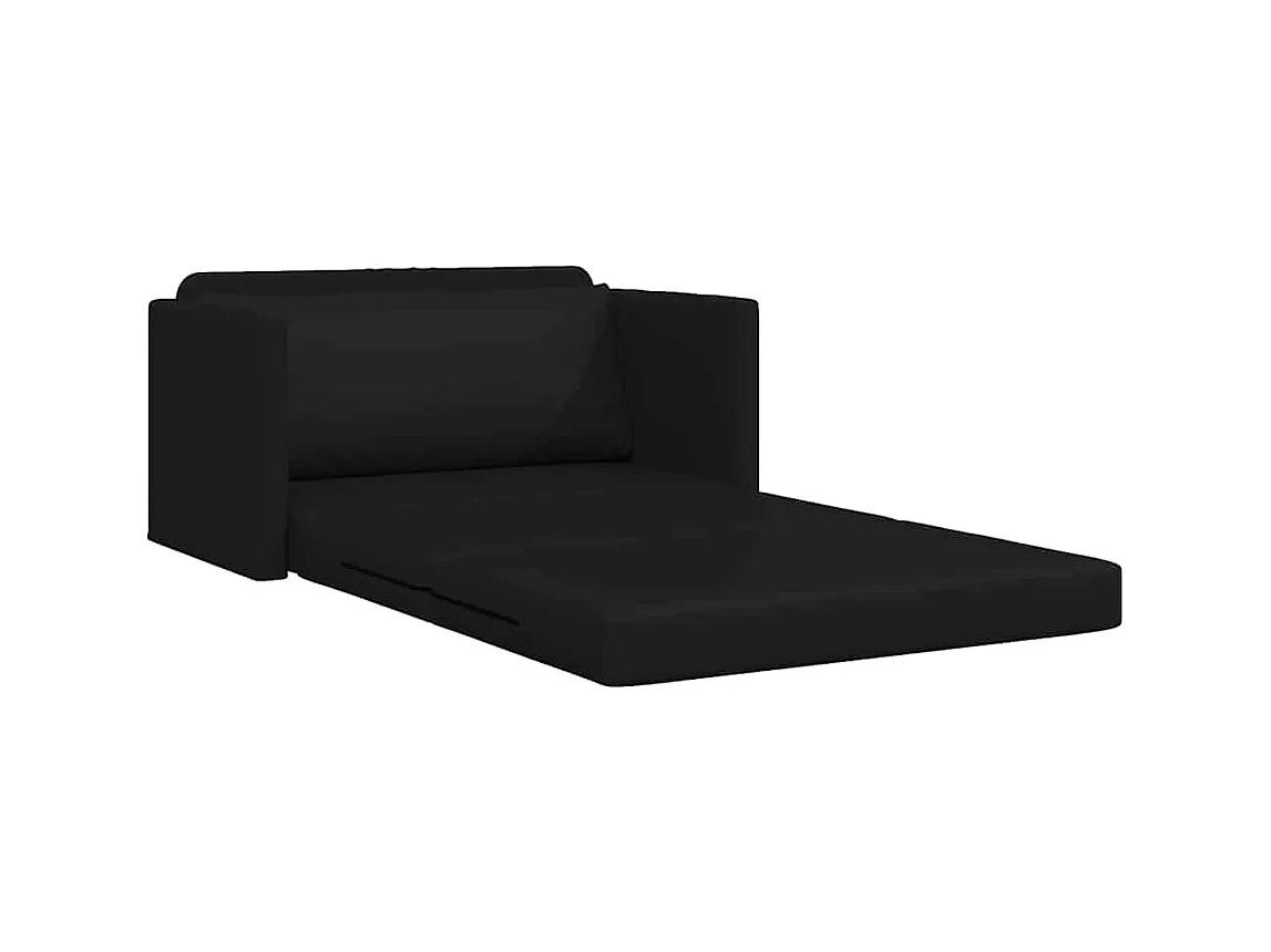 Divano letto nero 124 x 71 x 78 cm in similpelle