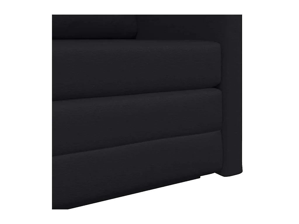 Divano letto nero 124 x 71 x 78 cm in similpelle