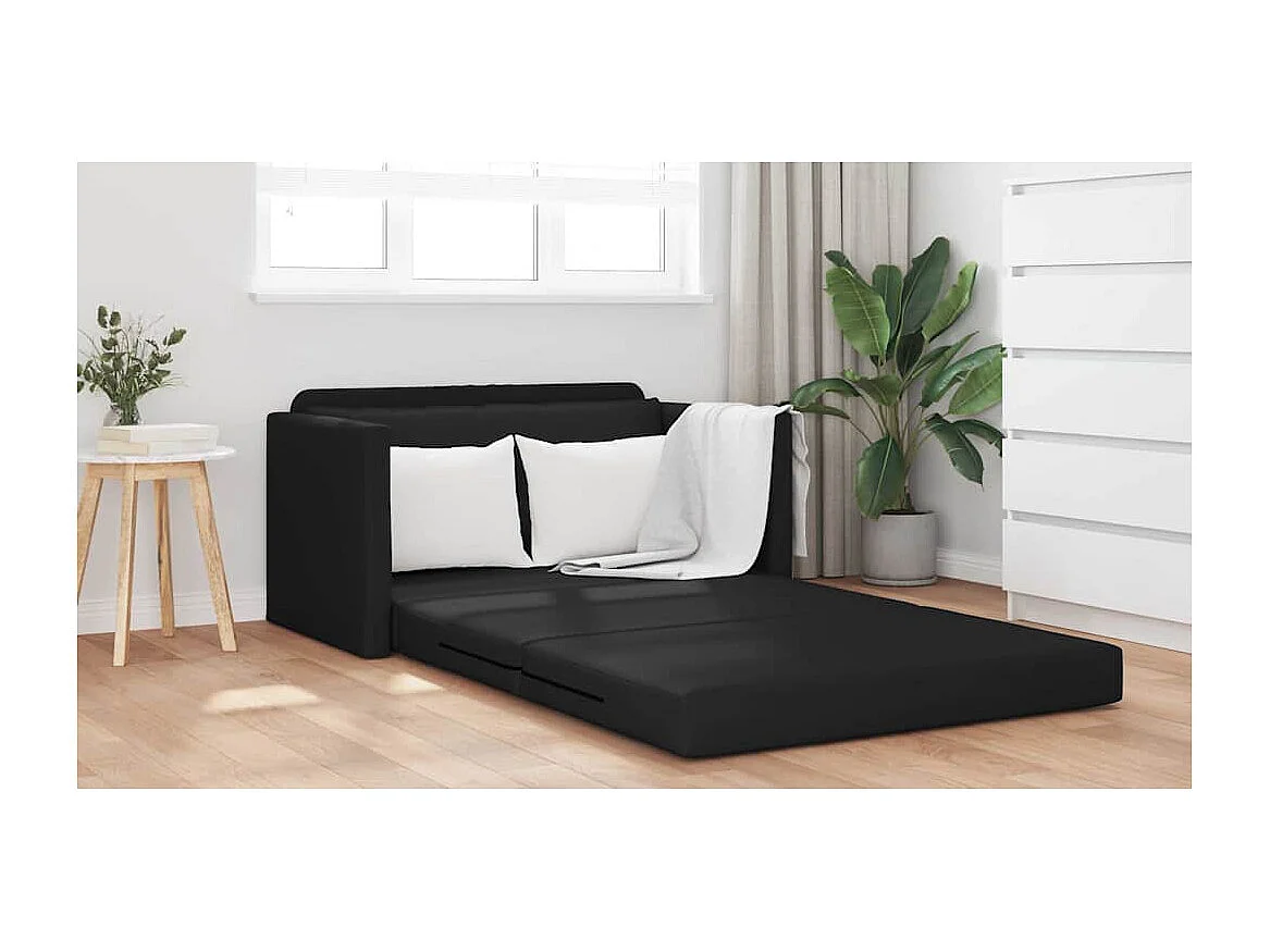 Canapé-Lit Noir 124 x 71 x 78 cm Cuir artificiel