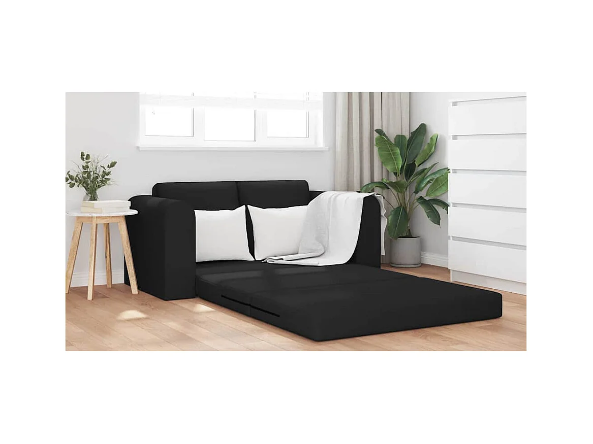 Divano letto nero 148 x 71 x 83 cm tessuto