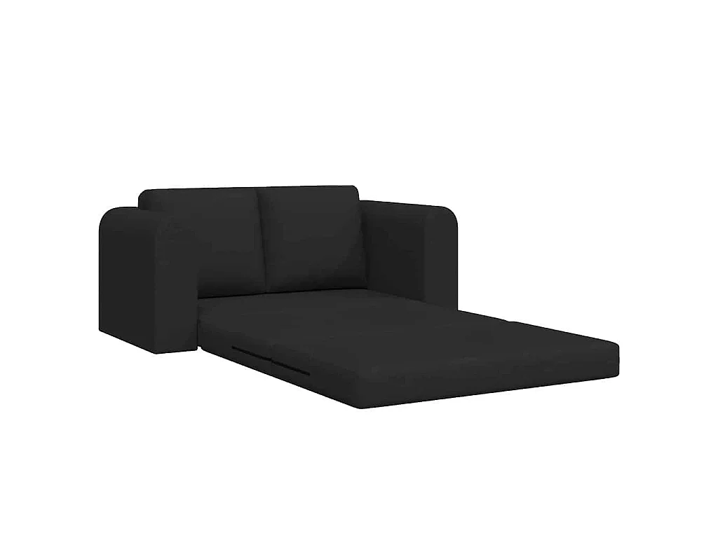 Canapé convertible 2 places en tissu noir LIT 148x71x83 cm