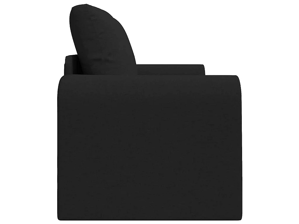 Canapé convertible 2 places en tissu noir LIT 148x71x83 cm