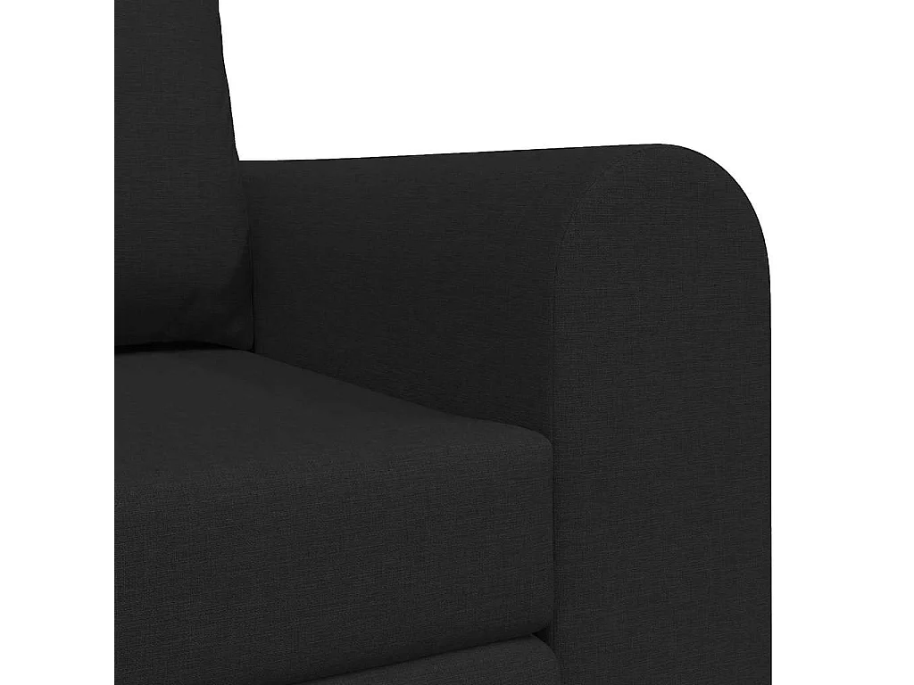 Canapé convertible 2 places en tissu noir LIT 148x71x83 cm