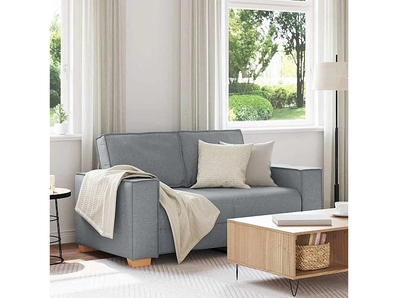 Canapé 2 places Gris clair 120 cm Tissu