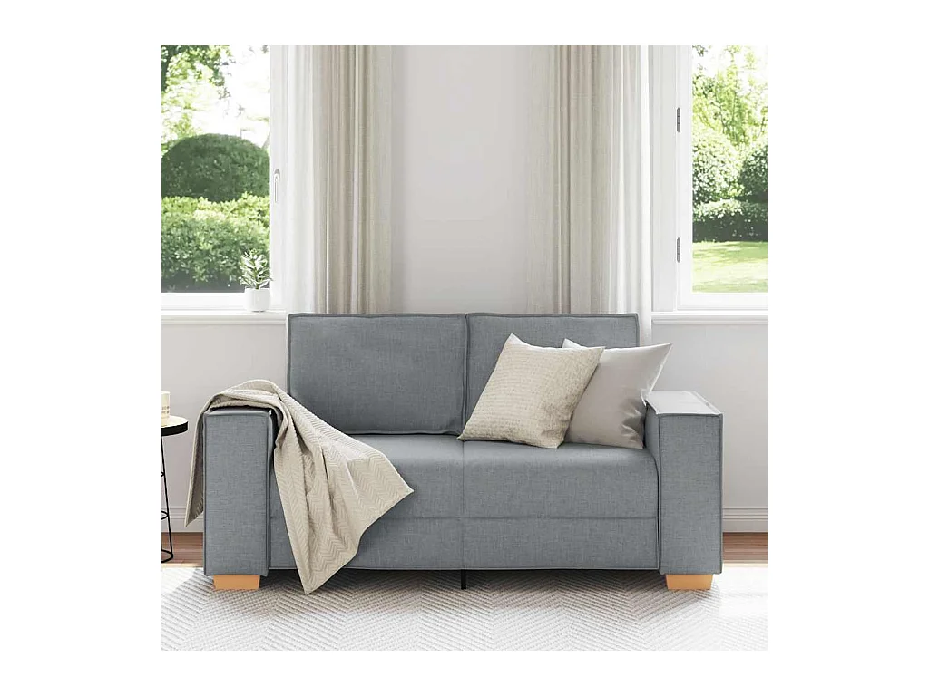 Canapé 2 places Gris clair 120 cm Tissu