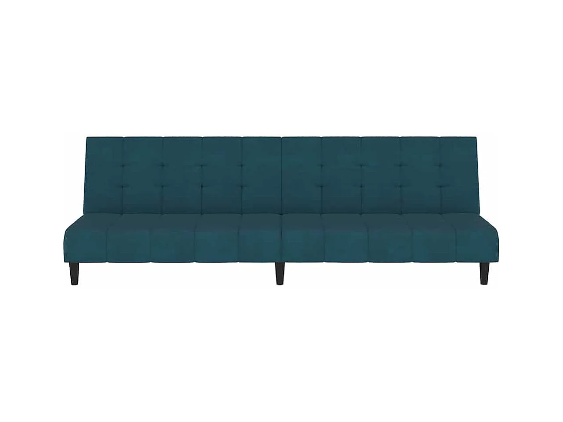 Divano letto a 2 posti in velluto blu