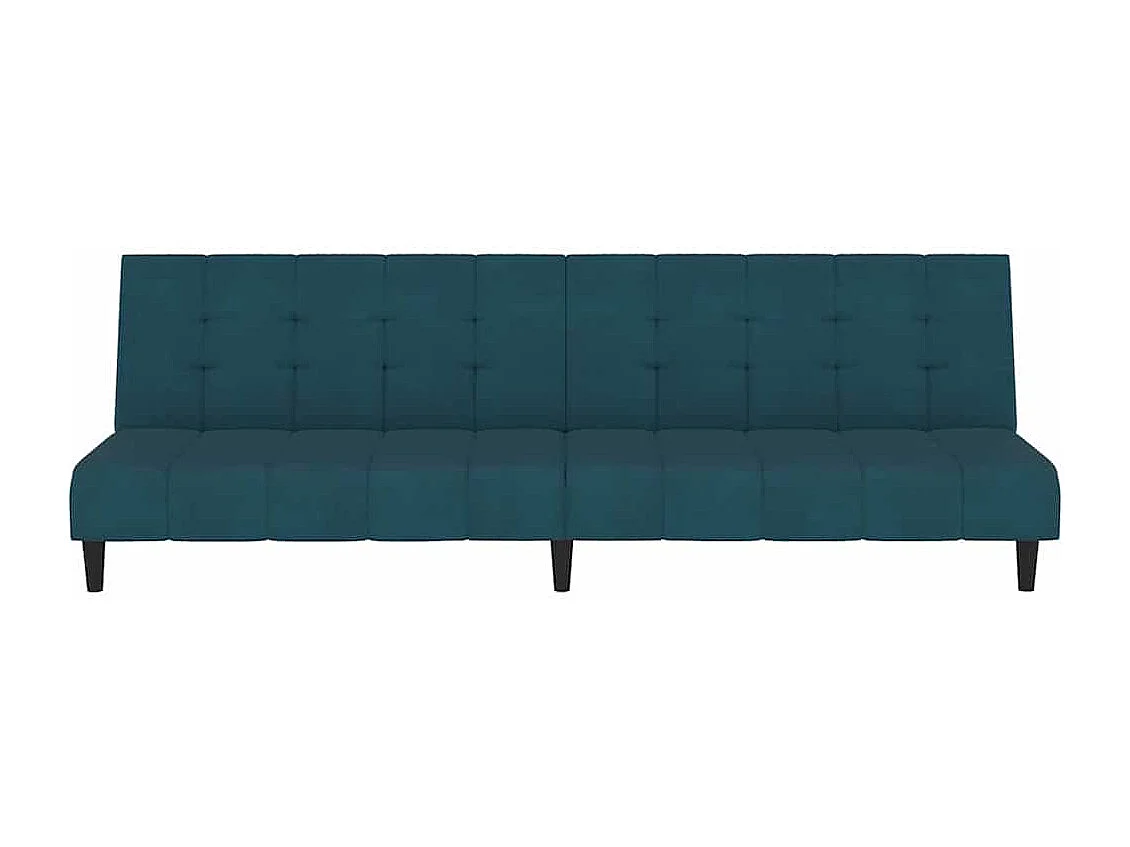 Sofá cama de 2 plazas de terciopelo azul