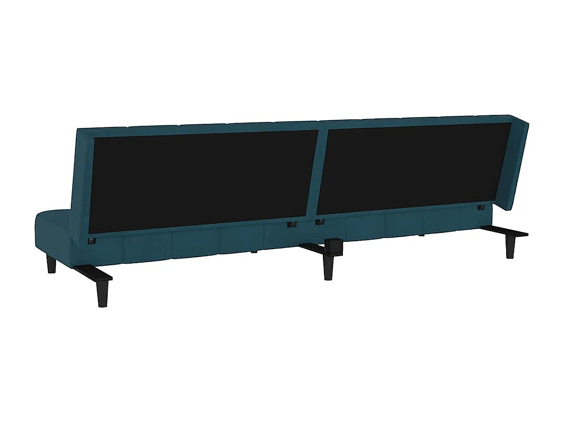Sofá cama de 2 plazas de terciopelo azul