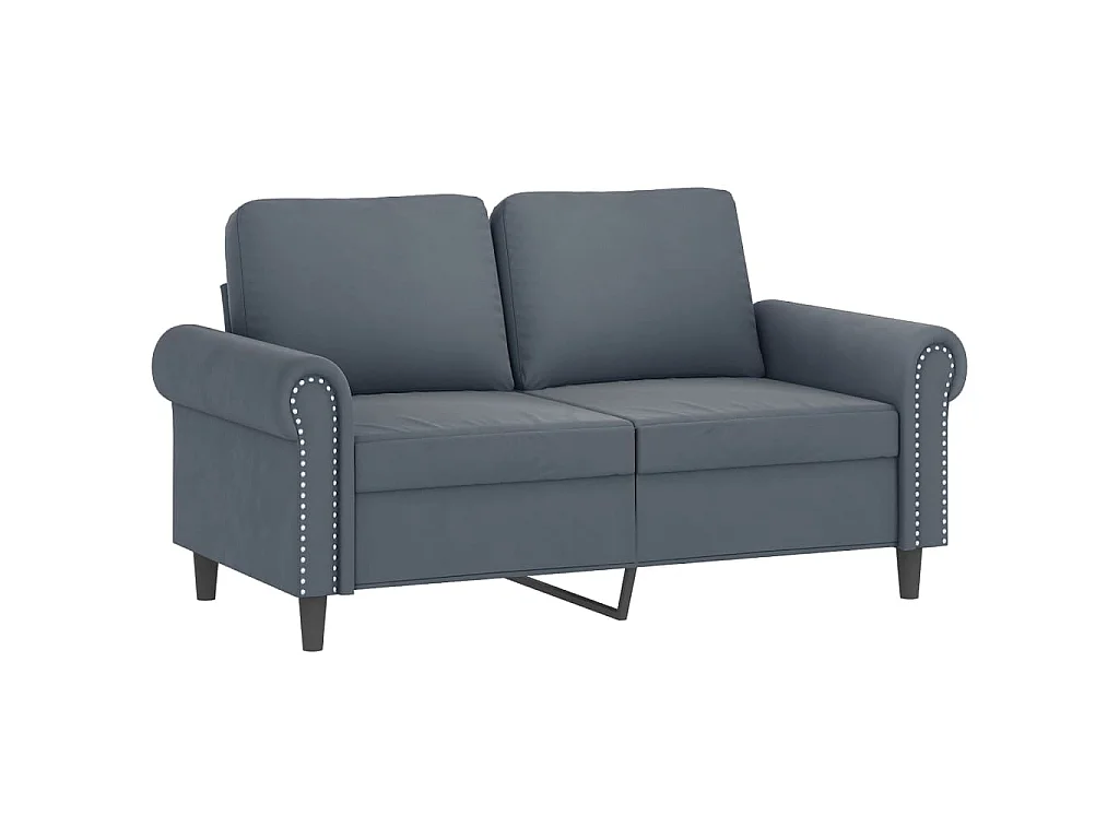 Ensemble de canapés 2 pcs avec coussins Gris foncé Velours