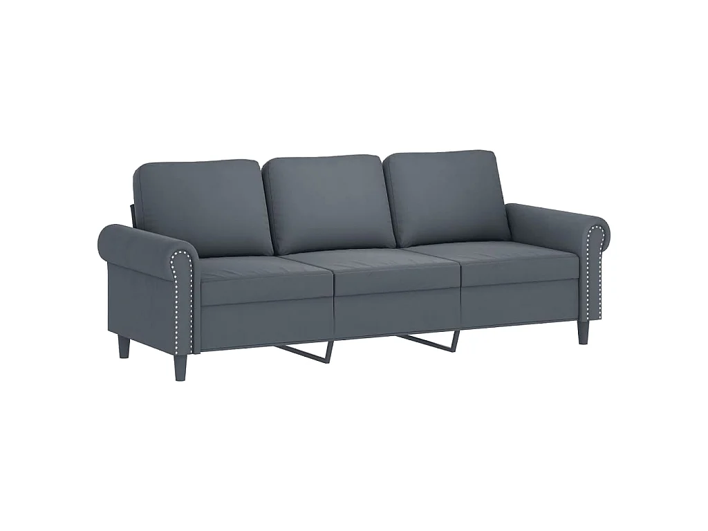 Ensemble de canapés 2 pcs avec coussins Gris foncé Velours