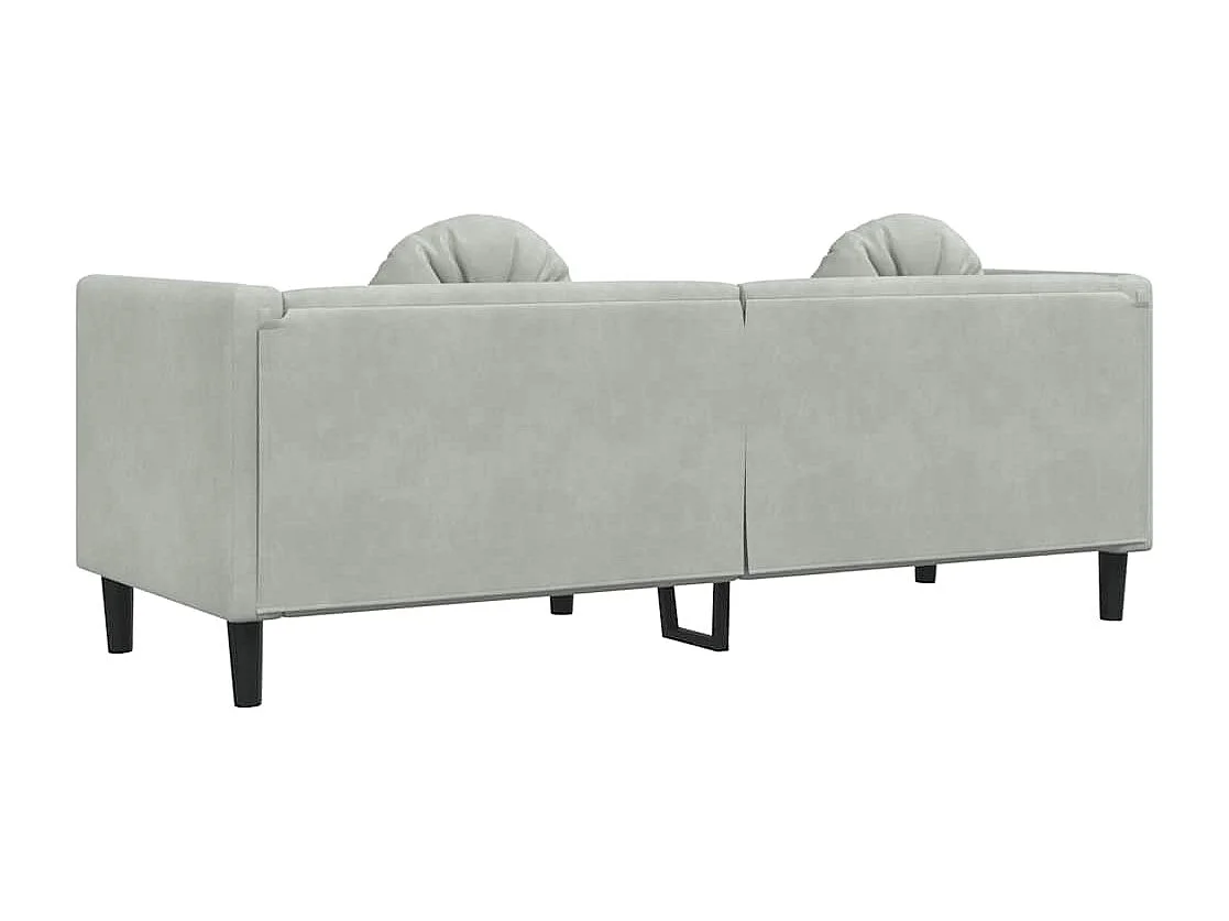 3-zitsbank met lichtgrijze fluwelen kussens