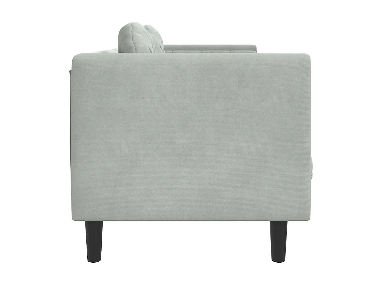 Sofá de 3 plazas con cojines de terciopelo gris claro