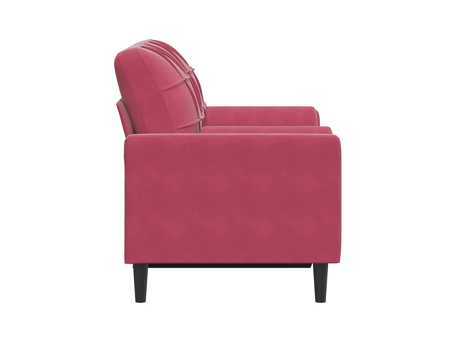 Divano 2 posti con cuscini bordeaux 120 cm velluto