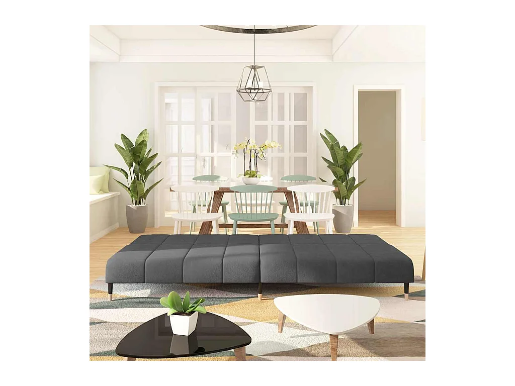 Donkergrijze fluwelen 2-zits slaapbank