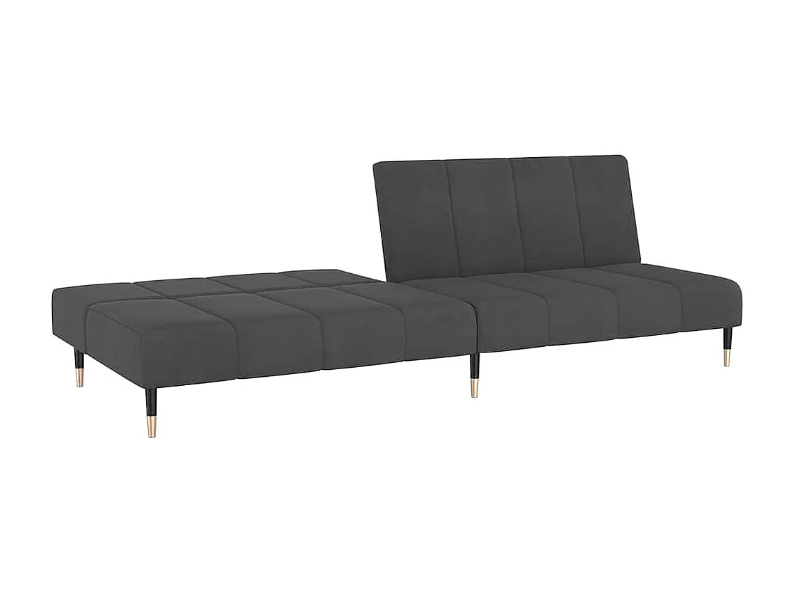 Sofá cama de 2 plazas de terciopelo gris oscuro