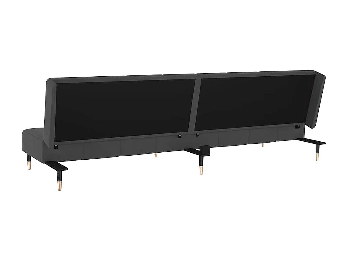 Sofá cama de 2 plazas de terciopelo gris oscuro