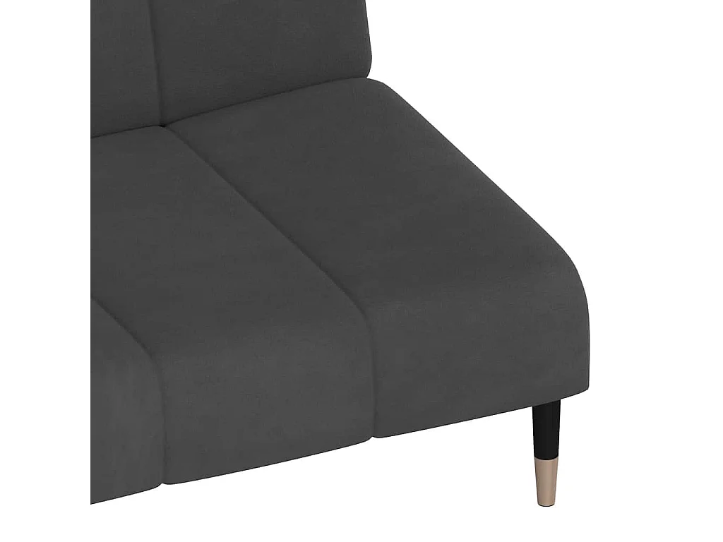 Sofá cama de 2 plazas de terciopelo gris oscuro