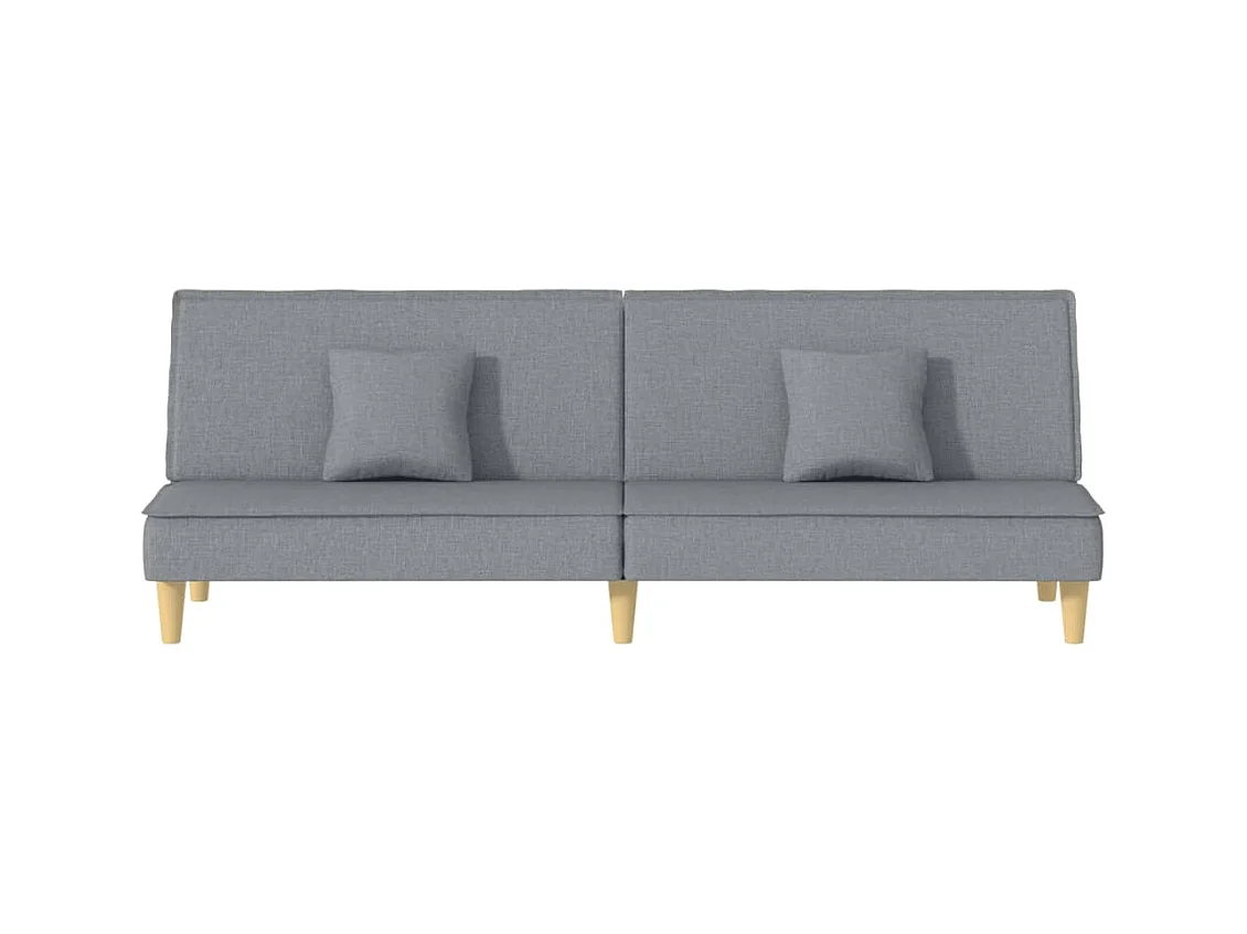 Sofá cama de tela gris claro