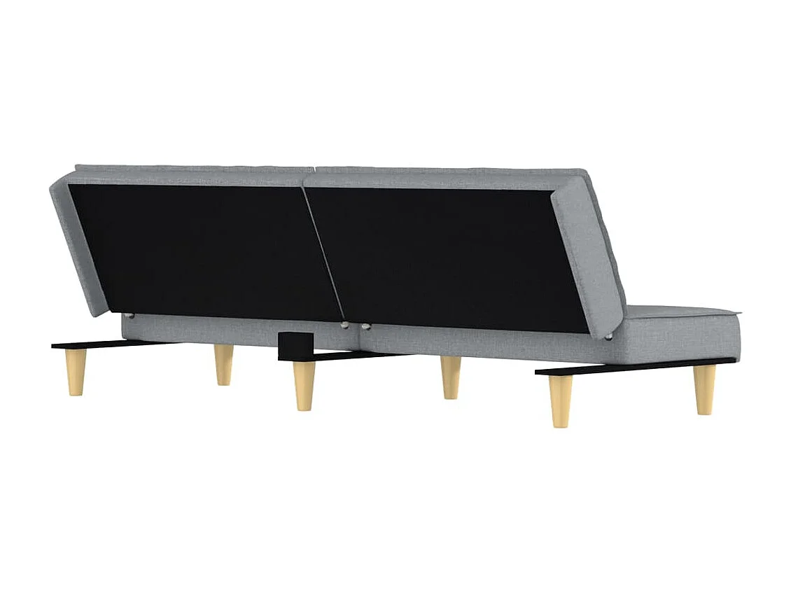 Sofá cama de tela gris claro