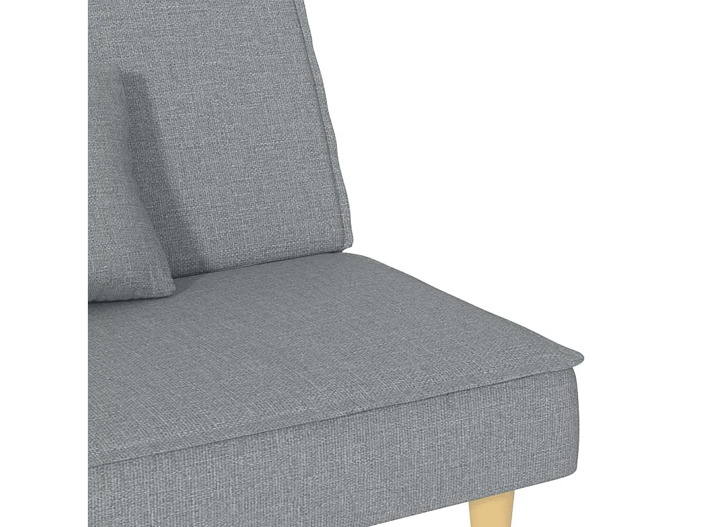 Sofá cama de tela gris claro