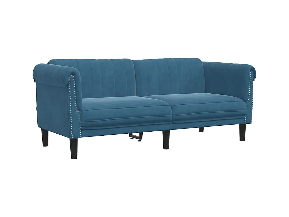 Blaues 2-Sitzer-Sofa aus Samt