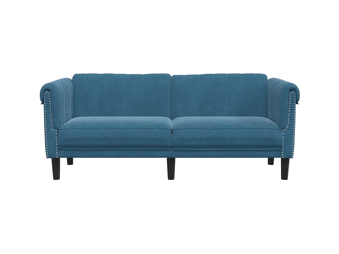 Blaues 2-Sitzer-Sofa aus Samt