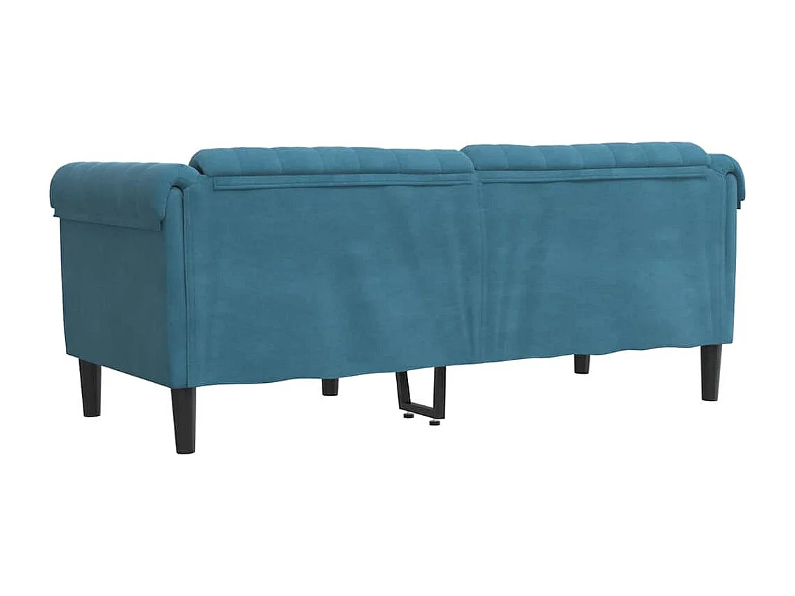 Blaues 2-Sitzer-Sofa aus Samt