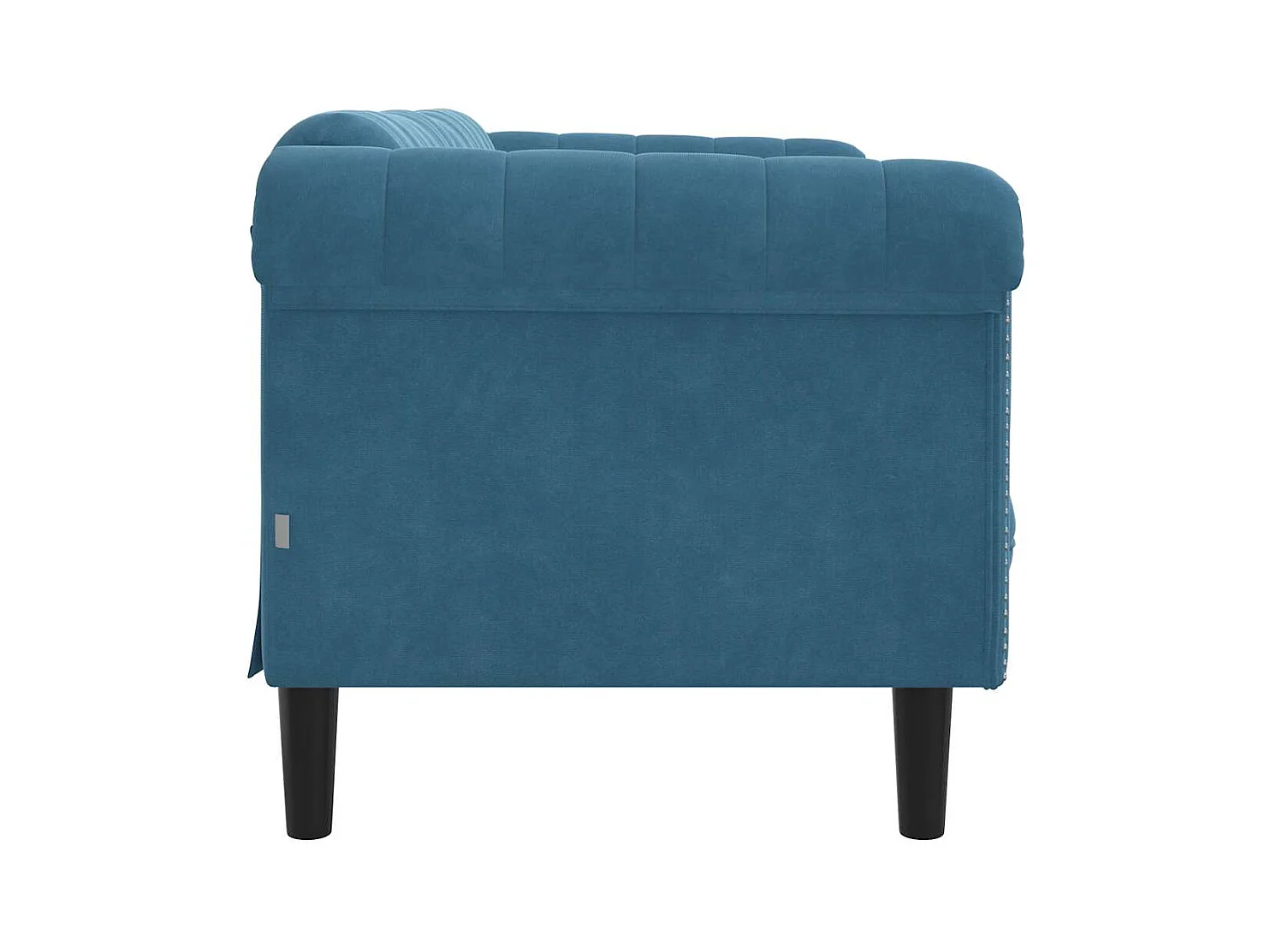 Blauwe fluwelen 2-zitsbank