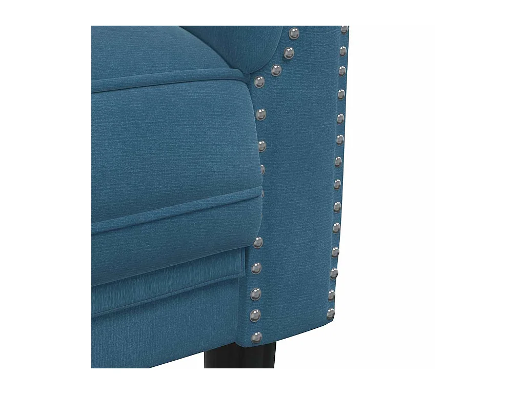 Blauwe fluwelen 2-zitsbank