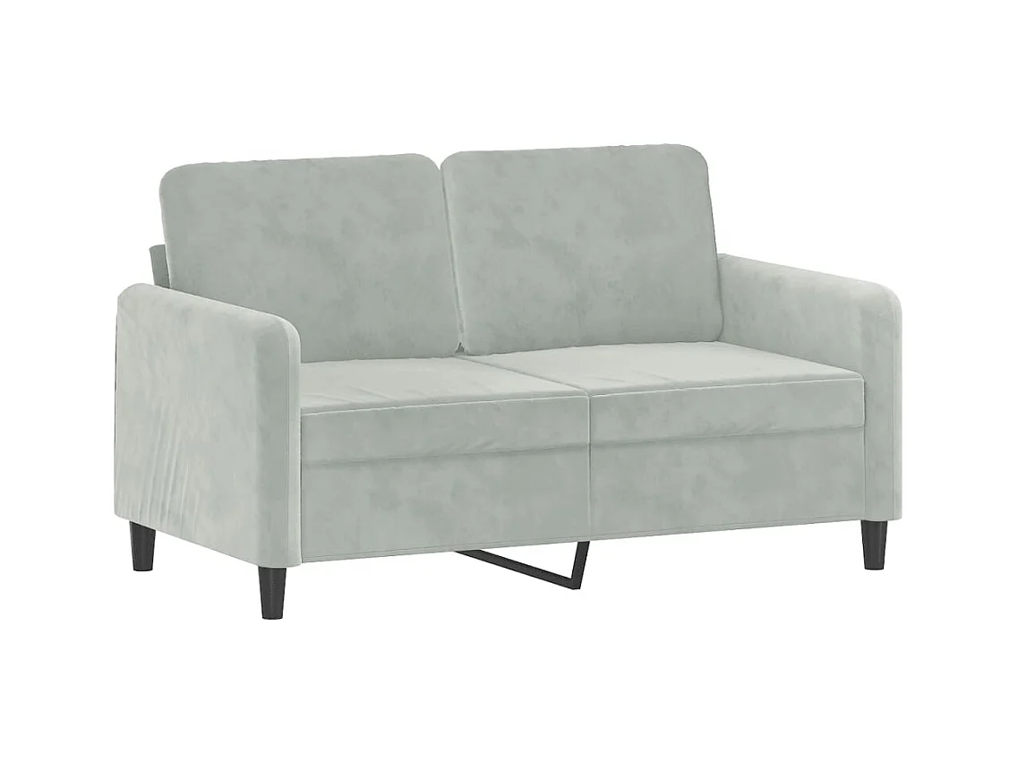 2-Sitzer-Sofa mit hellgrauen Kissen 120 cm Samt