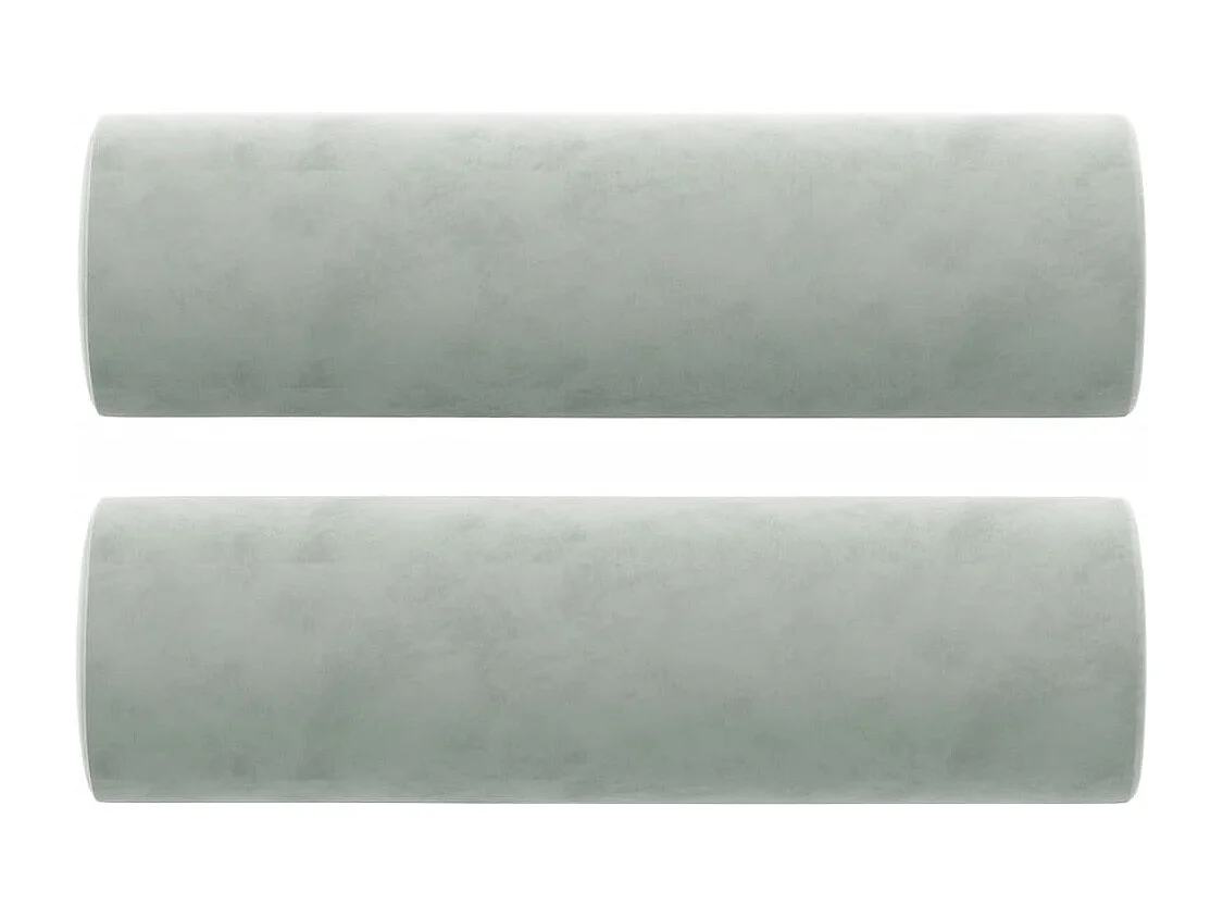 Divano 2 posti con cuscini grigio chiaro 120 cm in velluto