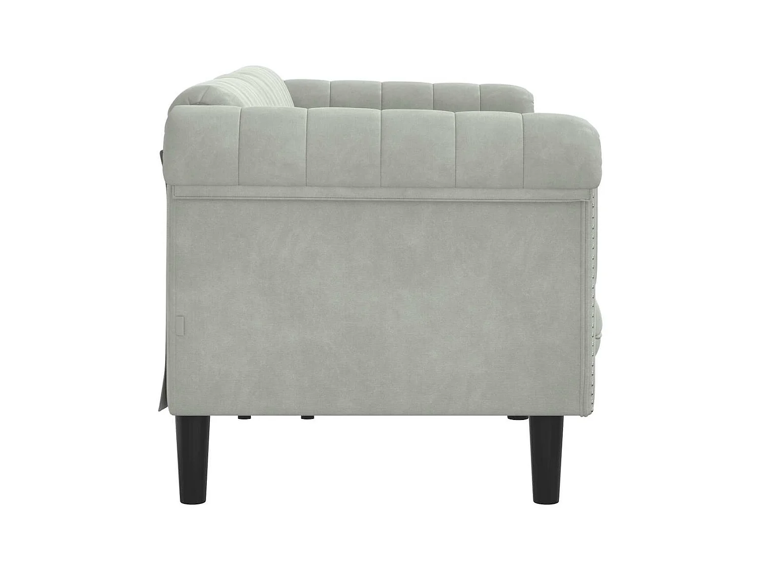 Lichtgrijze fluwelen 3-zitsbank