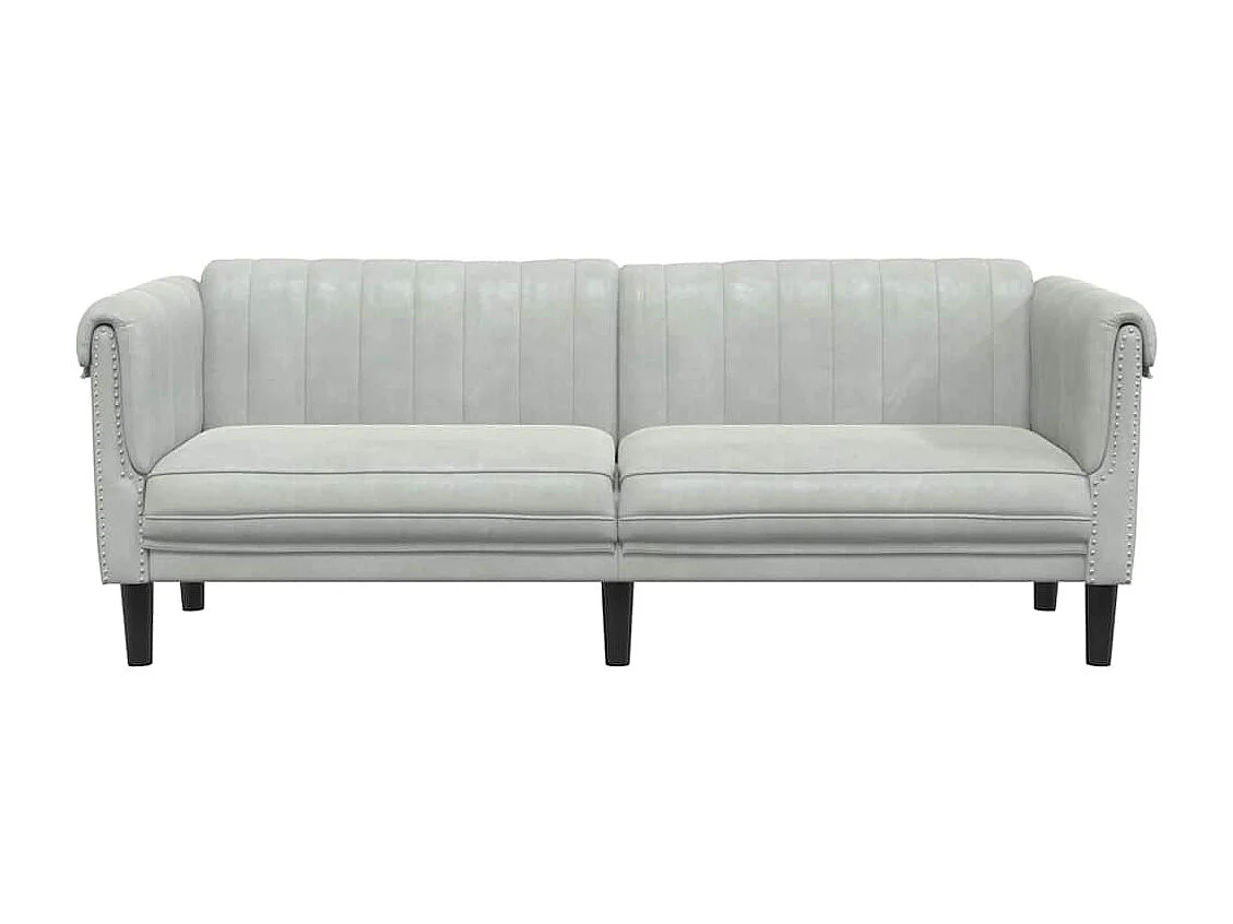 Sofá de 3 plazas de terciopelo gris claro