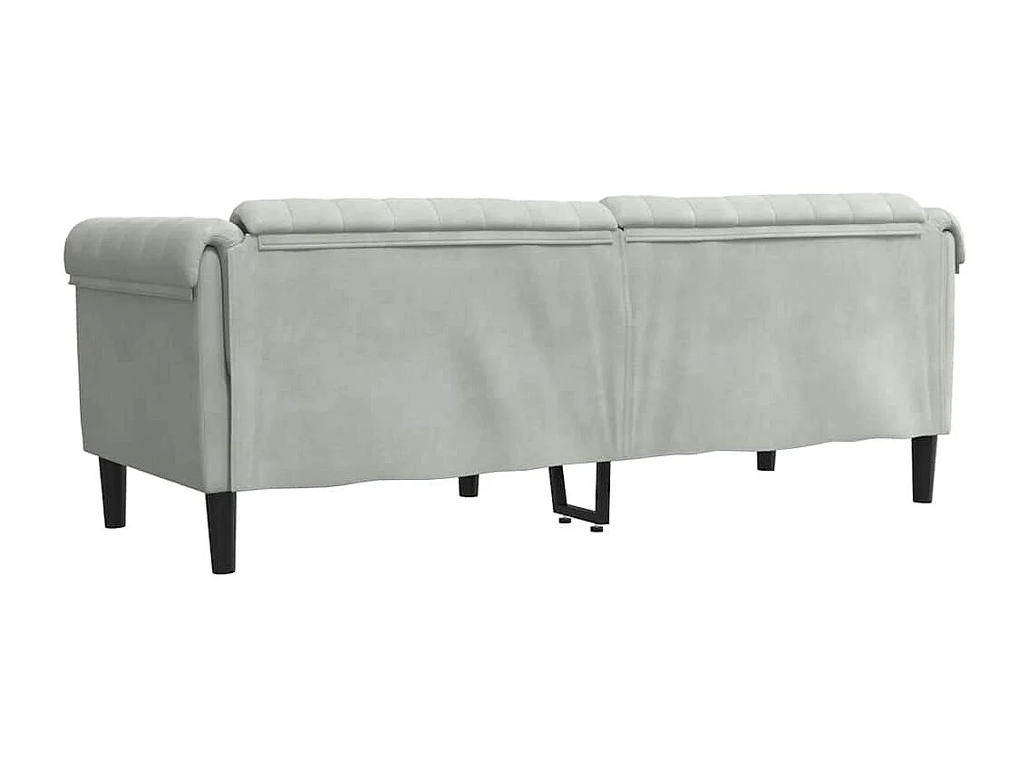 Sofá de 3 plazas de terciopelo gris claro