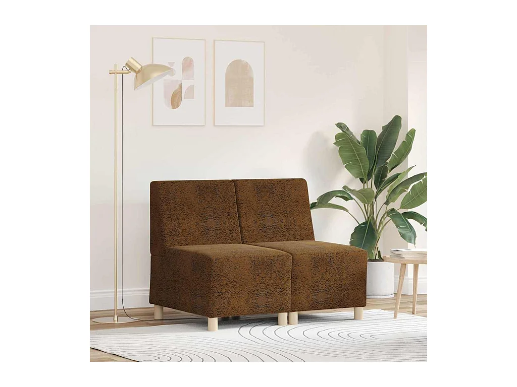 Poltrona 2 pezzi Marrone 55 x 74 x 82 cm Similpelle scamosciata