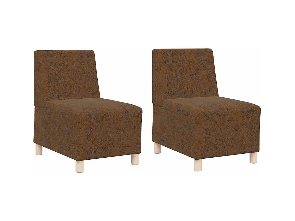 Poltrona 2 pezzi Marrone 55 x 74 x 82 cm Similpelle scamosciata