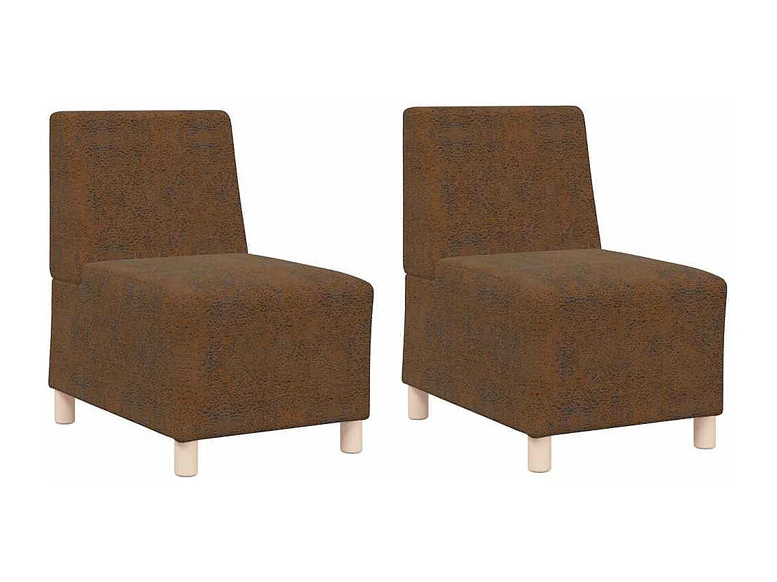 Fauteuil 2 stuks Bruin 55 x 74 x 82 cm Kunstsuède leer