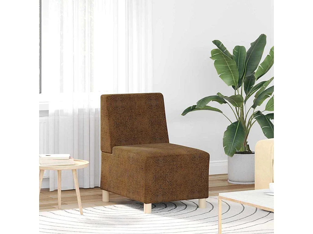 Fauteuil 2 stuks Bruin 55 x 74 x 82 cm Kunstsuède leer