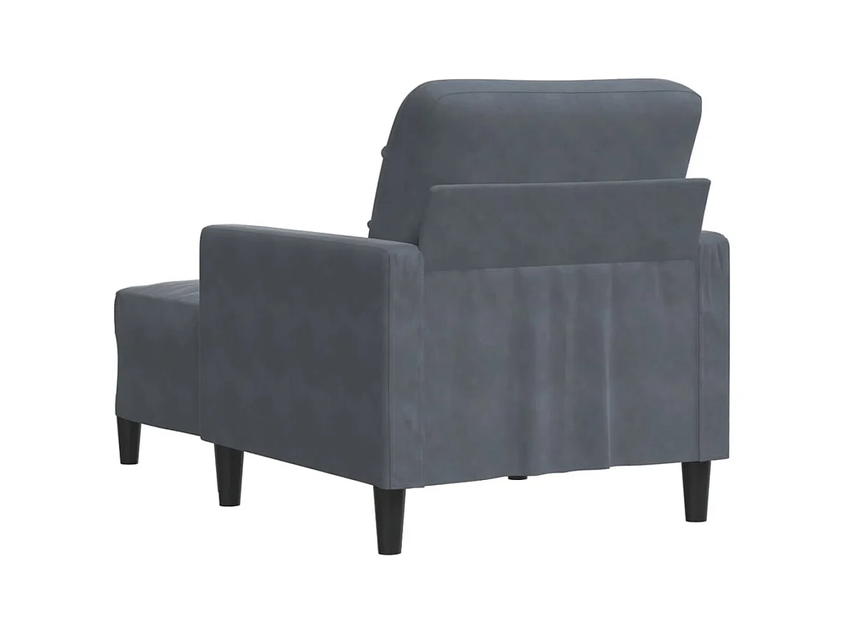 Fauteuil met voetenbank Donkergrijs 60 cm Fluweel